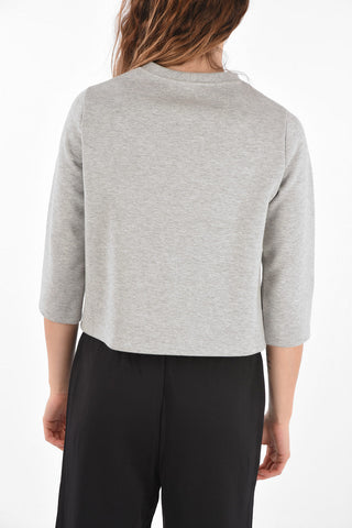 Crew Neck Embroidered Sweatshirt with Sequines