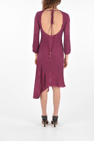 Asymmetric Silk Bare Back Dress