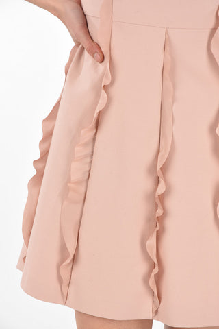 Back Zipped Ruffle Shift Dress