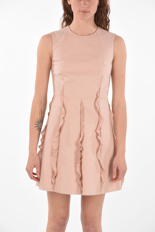 Back Zipped Ruffle Shift Dress