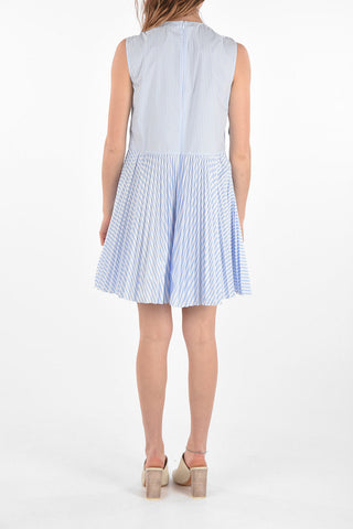 Lace-up Detail Striped Dress