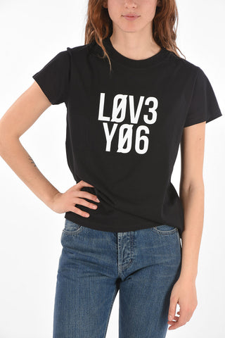 crew-neck t-shirt with print on the front