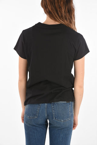 crew-neck t-shirt with print on the front