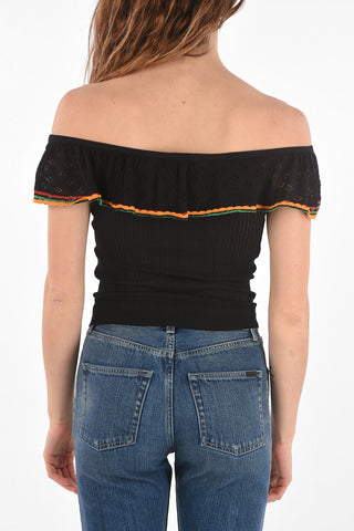 ribbed off shoulder top
