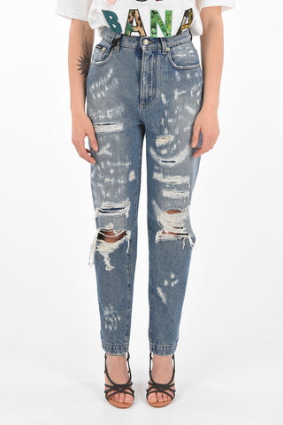 AMBER Patchwork Pocket Distressed Denims