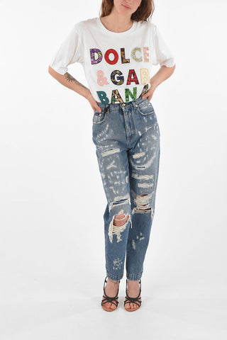 AMBER Patchwork Pocket Distressed Denims