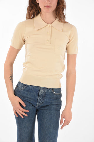 SEE BY Breast-pocket Ribbed Detail Polo