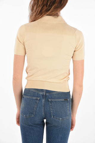 SEE BY Breast-pocket Ribbed Detail Polo