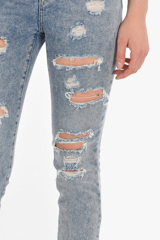Jeans Slim Fit MISS in Denim Distressed