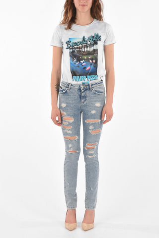 Jeans Slim Fit MISS in Denim Distressed