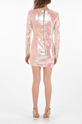 Long-sleeved Sequined Sheath Dress