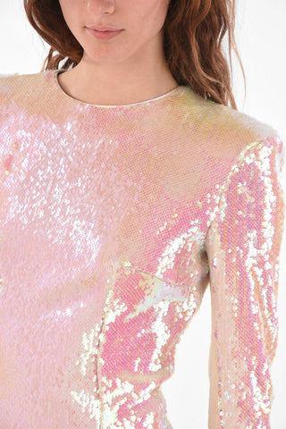 Long-sleeved Sequined Sheath Dress