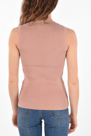 Geripptes Top aus Stretchstoff