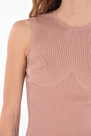 Geripptes Top aus Stretchstoff
