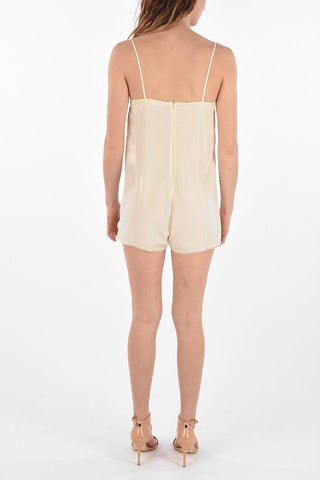 Playsuit con Dettagli in Pizzo e Zip Posteriore