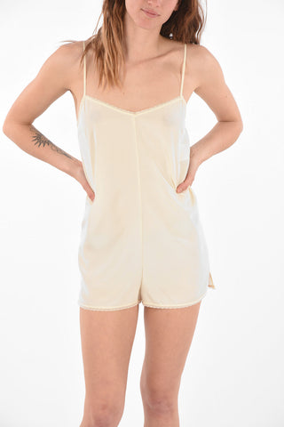 Playsuit con Dettagli in Pizzo e Zip Posteriore