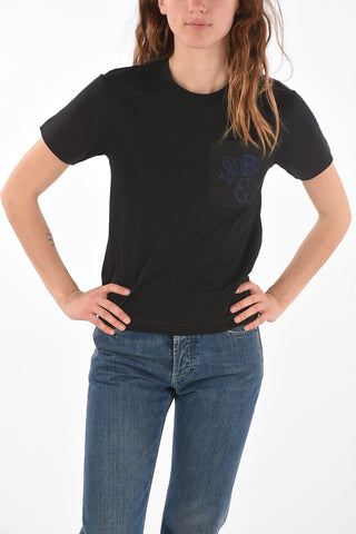 SEE BY T-Shirt in Cotone con Taschino Ricamato
