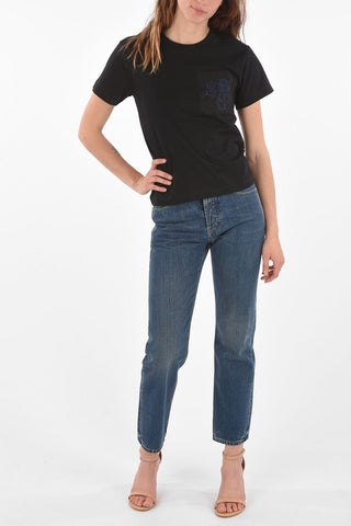 SEE BY T-Shirt in Cotone con Taschino Ricamato