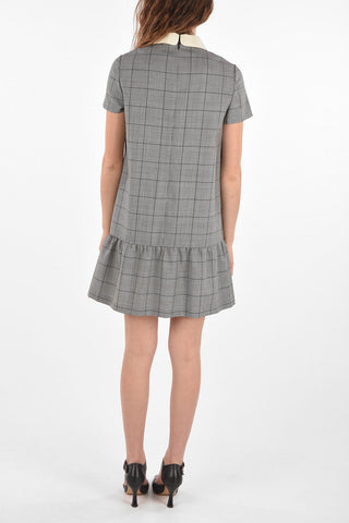 Puritan Collar District Check Virgin Wool Dress