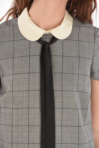 Puritan Collar District Check Virgin Wool Dress