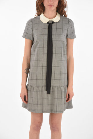 Puritan Collar District Check Virgin Wool Dress