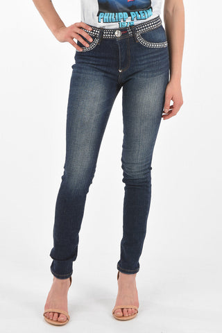 High Waist Jeggings with Jewel Profiles