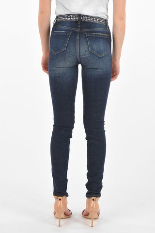 High Waist Jeggings with Jewel Profiles
