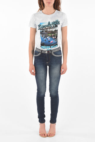 High Waist Jeggings with Jewel Profiles