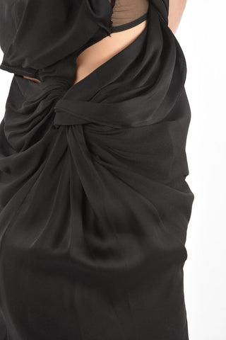 Draped Slip Dress with Side Cut-out