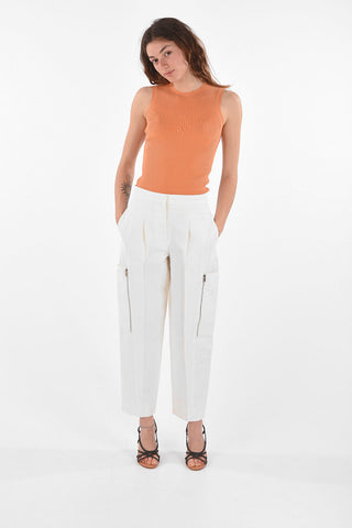 Pantaloni Cargo in Misto Cotone ad 1 Pince