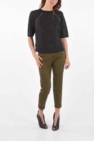 Linen and Silk Sweater with Sequins