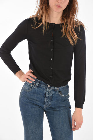 cashmere and silk crew-neck cardigan