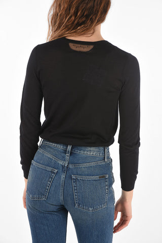 cashmere and silk crew-neck cardigan