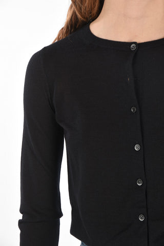 cashmere and silk crew-neck cardigan