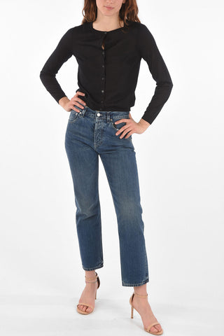 cashmere and silk crew-neck cardigan