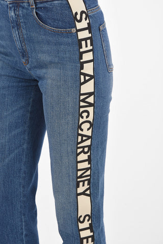 5 Pocket Side Logo Band Cropped Fit Denims