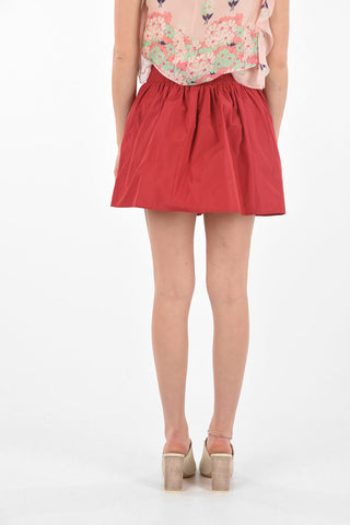 solid color mini skirt with Stretchy Waist Band
