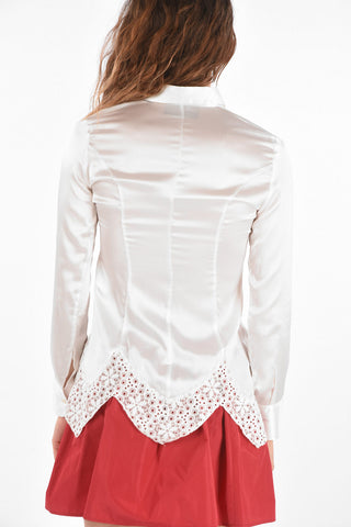 Camicia in Satin ADA con Dettaglio in Pizzo