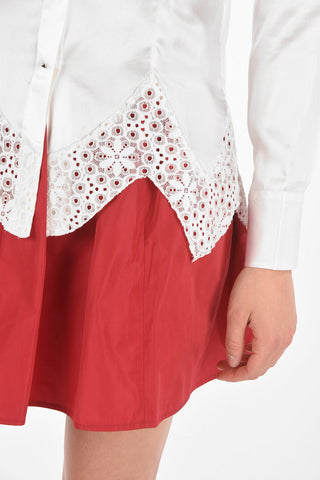 Camicia in Satin ADA con Dettaglio in Pizzo