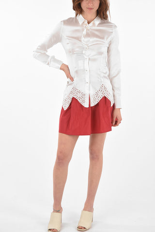 Camicia in Satin ADA con Dettaglio in Pizzo