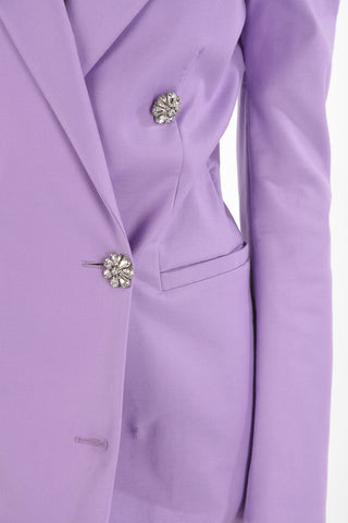 Double-breasted Jewel Button Blazer Dress