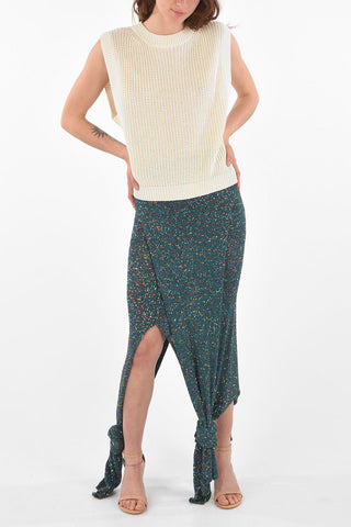 Sleeveless Sweater with Sequined Embroideries