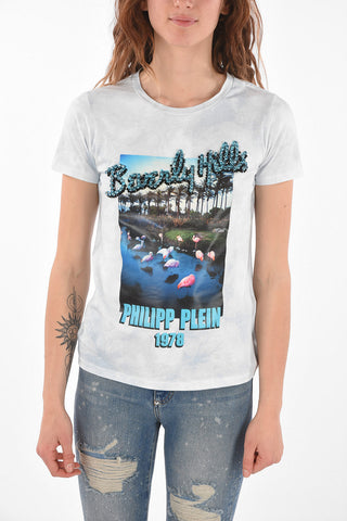 T-shirt Tie Dye BEVERLY HILLS con Applicazioni Gioiello