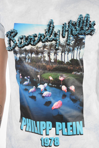 T-shirt Tie Dye BEVERLY HILLS con Applicazioni Gioiello
