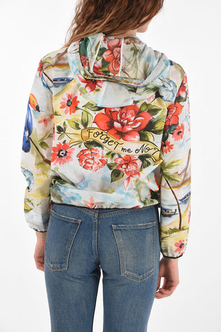 Watercolor Motif Hooded Windbreaker