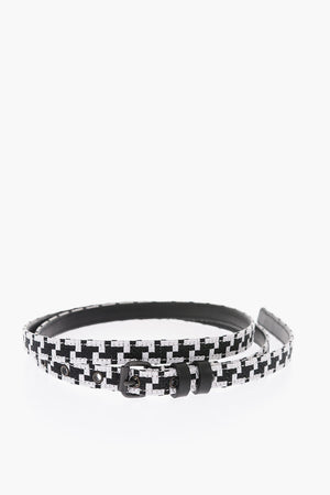 15mm leather and fabric belt