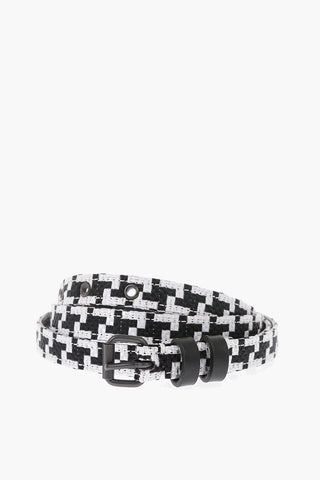 15mm leather and fabric belt
