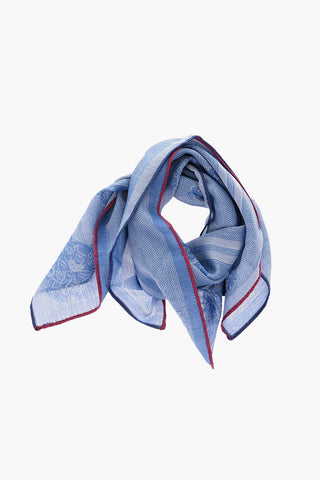 foulard in cotone con ricamo tigre