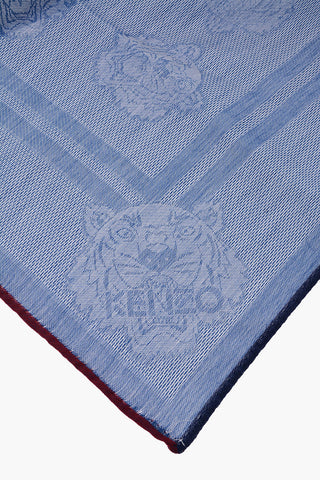 foulard in cotone con ricamo tigre