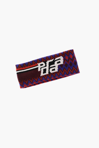 fascia per capelli in lana vergine e cashmere con ricamo logo